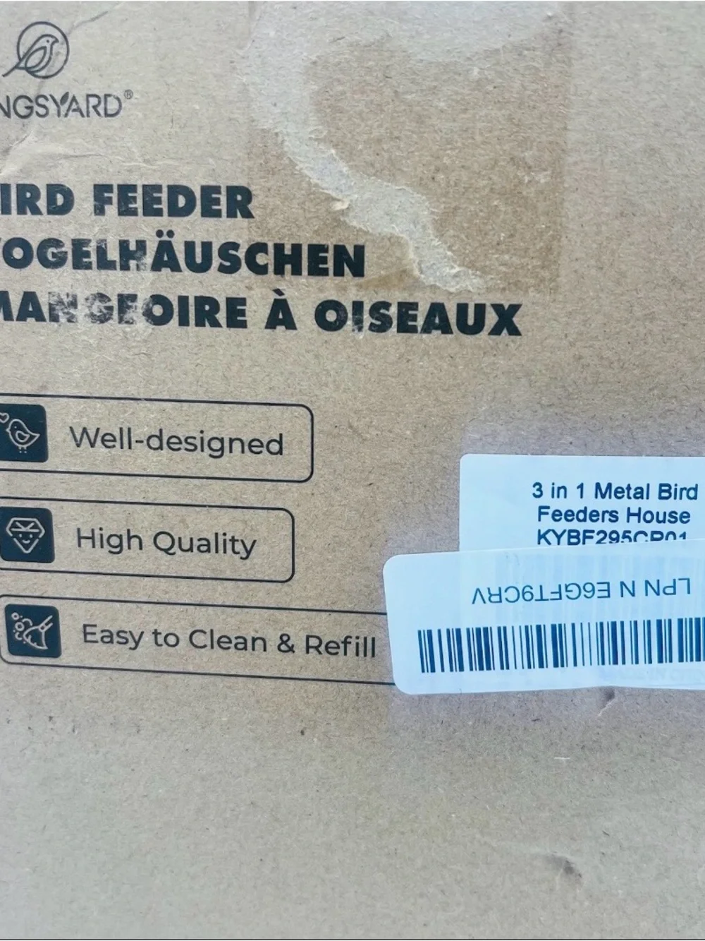 3 In 1 Outdoor Metal Bird Feeder Large Capacity Hanging Seed  Double Suet Feeder